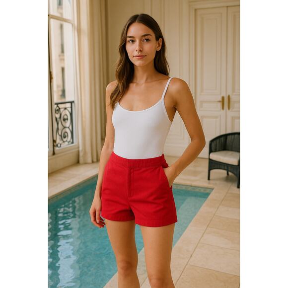 Y2K Old Navy Vibrant Red Vintage Swimwear Boy Shorts 100% cotton size Large - Picture 1 of 12